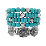 93658, WESTERN CONCHO MULTI LAYERED STRETCH BRACELET