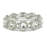 93671, CONVEX ROUND RHINESTONE STRETCH BRACELET, WEDDING, BRIDAL, PROM