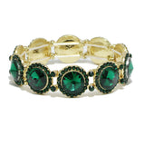 93671, CONVEX ROUND RHINESTONE STRETCH BRACELET, WEDDING, BRIDAL, PROM