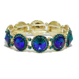 93671, CONVEX ROUND RHINESTONE STRETCH BRACELET, WEDDING, BRIDAL, PROM