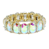 93672, OVAL RHINESTONE ACCENT STRETCH BRACELET, WEDDING, BRIDAL, PROM