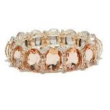 93672, OVAL RHINESTONE ACCENT STRETCH BRACELET, WEDDING, BRIDAL, PROM