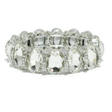 93672, OVAL RHINESTONE ACCENT STRETCH BRACELET, WEDDING, BRIDAL, PROM