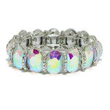 93672, OVAL RHINESTONE ACCENT STRETCH BRACELET, WEDDING, BRIDAL, PROM