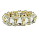 93672, OVAL RHINESTONE ACCENT STRETCH BRACELET, WEDDING, BRIDAL, PROM