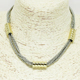 93708, ROUNDED BARREL ACCENT METAL NECKLACE