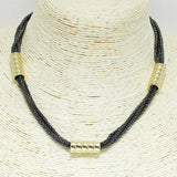 93708, ROUNDED BARREL ACCENT METAL NECKLACE