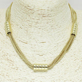 93708, ROUNDED BARREL ACCENT METAL NECKLACE