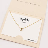93714, DAINTY INITIAL LETTER NECKLACE/14K GOLD DIPPED