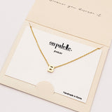 93714, DAINTY INITIAL LETTER NECKLACE/14K GOLD DIPPED