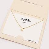 93714, DAINTY INITIAL LETTER NECKLACE/14K GOLD DIPPED