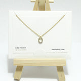98449, DAINTY PAVE INITIAL LETTER NECKLACE/14K GOLD DIPPED