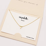 93714, DAINTY INITIAL LETTER NECKLACE/14K GOLD DIPPED