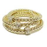 93751, RHINESTONE SLIDE MULTI LAYERED STRETCH BRACELET