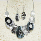 93758, GEOMETRIC CELLULOID ACETATE WITH RHINESTONE NECKLACE