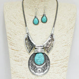93759, ANTIQUE TURQUOISE STATEMENT NECKLACE