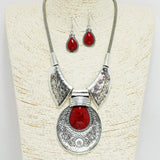 93759, ANTIQUE TURQUOISE STATEMENT NECKLACE