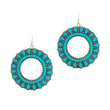 93768, WESTERN FAUX LEATHER ROUND EARRING
