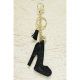 93786, HIGH HEEL SHOE CRYSTAL EMBELLISHED KEY CHAIN
