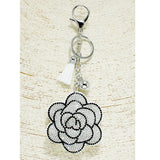 93787, FLOWER ROSE CRYSTAL EMBELLISHED KEY CHAIN