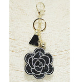 93787, FLOWER ROSE CRYSTAL EMBELLISHED KEY CHAIN