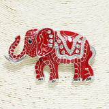 93810, ELEPHANT EPOXY WITH RHINESTONE PIN BROOCH