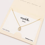 98449, DAINTY PAVE INITIAL LETTER NECKLACE/14K GOLD DIPPED