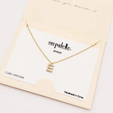 98449, DAINTY PAVE INITIAL LETTER NECKLACE/14K GOLD DIPPED