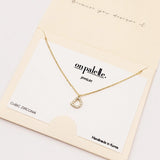 98449, DAINTY PAVE INITIAL LETTER NECKLACE/14K GOLD DIPPED