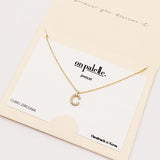 98449, DAINTY PAVE INITIAL LETTER NECKLACE/14K GOLD DIPPED