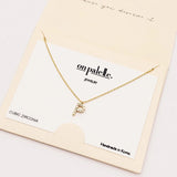 98449, DAINTY PAVE INITIAL LETTER NECKLACE/14K GOLD DIPPED