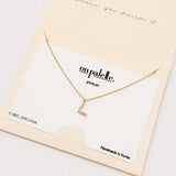 98449, DAINTY PAVE INITIAL LETTER NECKLACE/14K GOLD DIPPED