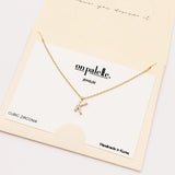 98449, DAINTY PAVE INITIAL LETTER NECKLACE/14K GOLD DIPPED