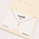 98449, DAINTY PAVE INITIAL LETTER NECKLACE/14K GOLD DIPPED