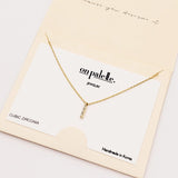 98449, DAINTY PAVE INITIAL LETTER NECKLACE/14K GOLD DIPPED