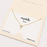 98449, DAINTY PAVE INITIAL LETTER NECKLACE/14K GOLD DIPPED