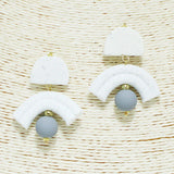 93830, GEOMETRIC ARCH RUBBER CLAY EARRING