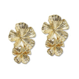 108429, GOLD DIPPED BRASS FLOWER POST EARRING