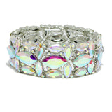 93851, MARQUISE RHINESTONE ACCENT STRETCH BRACELET, WEDDING, BRIDAL, PROM