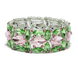 93851, MARQUISE RHINESTONE ACCENT STRETCH BRACELET, WEDDING, BRIDAL, PROM