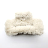 93856, FLUFFY FUR RECTANGLE HAIR CLAW, HAIR CLIP