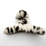 93857, LEOPARD ANIMAL PRINT FLUFFY FUR HAIR CLAW, HAIR CLIP