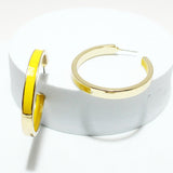 94010, 40MM ENAMEL ROUND HOOP EARRING
