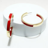 94010, 40MM ENAMEL ROUND HOOP EARRING