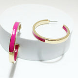 94010, 40MM ENAMEL ROUND HOOP EARRING