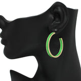 94010, 40MM ENAMEL ROUND HOOP EARRING