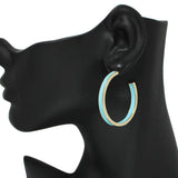 94010, 40MM ENAMEL ROUND HOOP EARRING