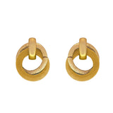 94011, WOOD ACCENT DOUBLE ROUND EARRING
