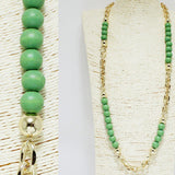 94033, LONG WOODEN BEAD WITH CHAIN NECKLACE