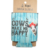 94038, "COWS MAKE ME HAPPY" 12 OZ BOTTLE DRINK SLEEVE